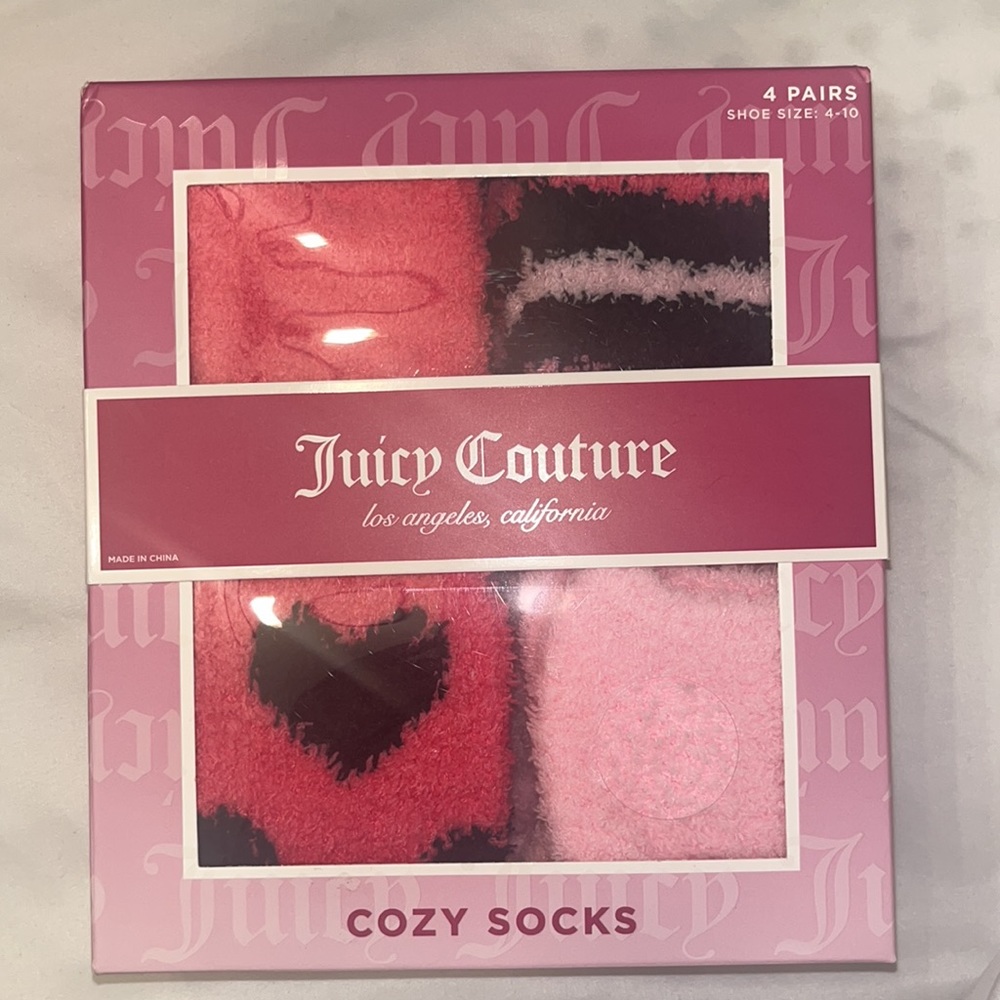 NWT juicy couture cozy socks box